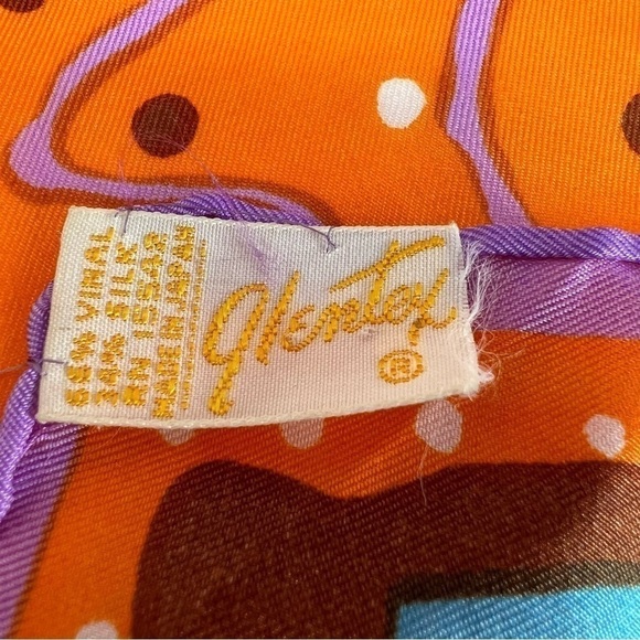 Glentex vintage butterfly silk blend scarf in rare novelty pattern - Picture 4 of 13
